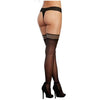 Dreamgirl Fishnet Thigh-high Stockings With Strappy Elastic Top Black Os