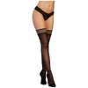 Dreamgirl Fishnet Thigh-high Stockings With Strappy Elastic Top Black Os