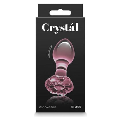 Crystal Flower Glass Anal Plug Pink