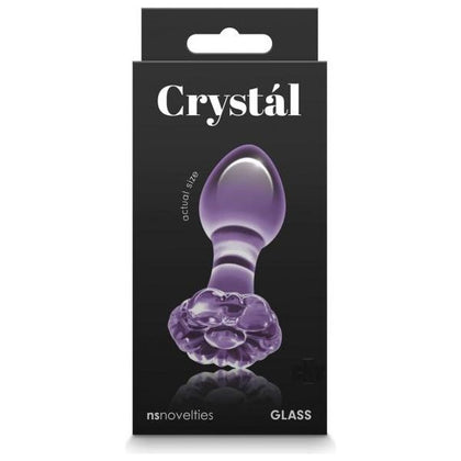 Crystal Flower Glass Anal Plug Purple