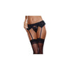 Dreamgirl Stretch Lace Garter Belt With Scalloped Hem And Hook & Eye Back Closure Black Os