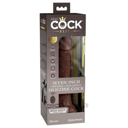 King Cock Elite Vibrating Silicone Dual-density Cock With Remote 7 In. Brown