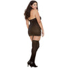 Dreamgirl Semi-sheer Halter Garter Dress With Snap-neck Closure, Stretch Lace Trim, Attached Garters