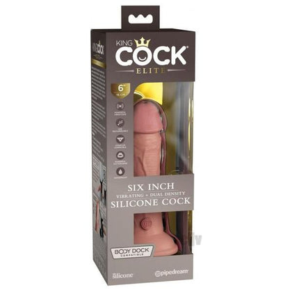 King Cock Elite Vibrating Silicone Dual-density Cock 6 In. Light