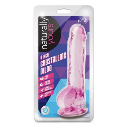 Naturally Yours Crystalline Dildo 8 In. Rose