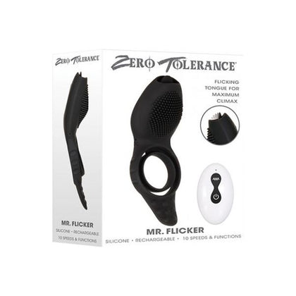 Zt Mr. Flicker Vibrating Silicone Cock Ring Black