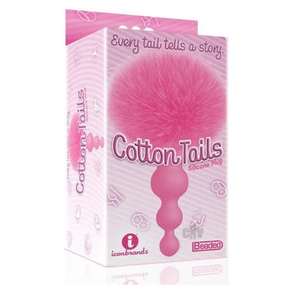 The 9's Cottontails Silicone Bunny Tail Butt Plug Beaded Pink