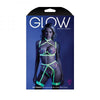 Glow In A Trance Floral Embroidered Harness Bra, Garter Belt With Attached Leg Garters & Matching G-