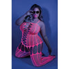 Glow Hypnotic Criss-cross Paneled Bodystocking Neon Pink Qs