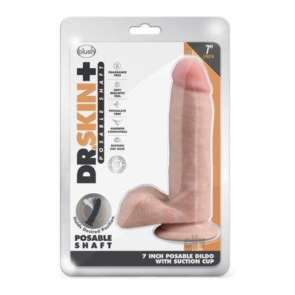 Dr. Skin Plus Posable Dildo With Balls 7 In. Vanilla