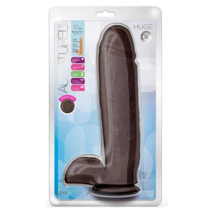 Au Naturel Huge Dildo 10 In. Chocolate