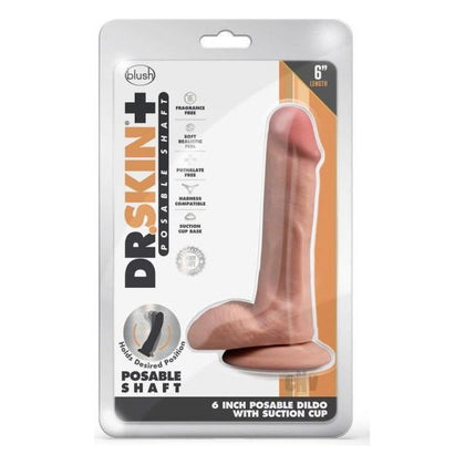 Dr. Skin Plus Posable Dildo With Balls 6 In. Mocha