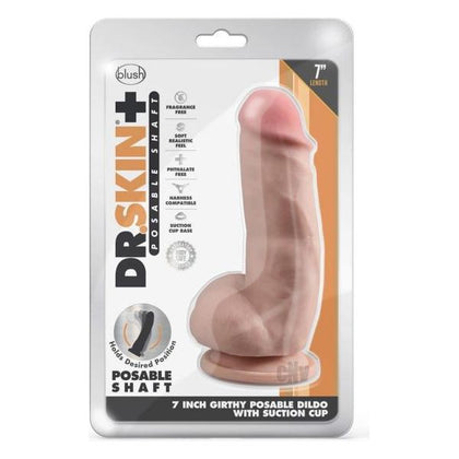 Dr. Skin Plus Girthy Posable Dildo With Balls 7 In. Vanilla