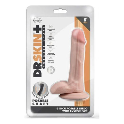 Dr. Skin Plus Posable Dildo With Balls 6 In. Vanilla