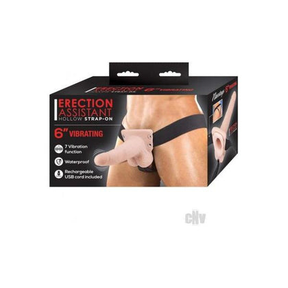 Erection Assistant Hollow Strap-on Vibrating 6 In. White