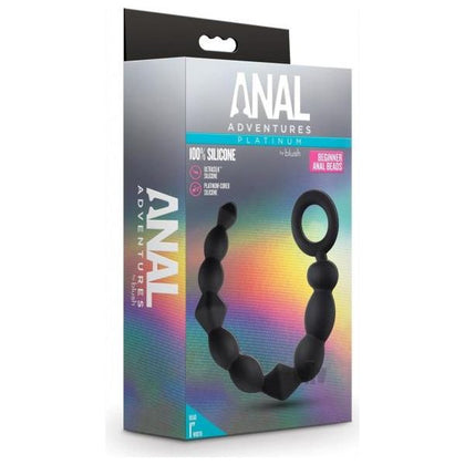 Anal Adventures Platinum Silicone Beginner Anal Beads Black