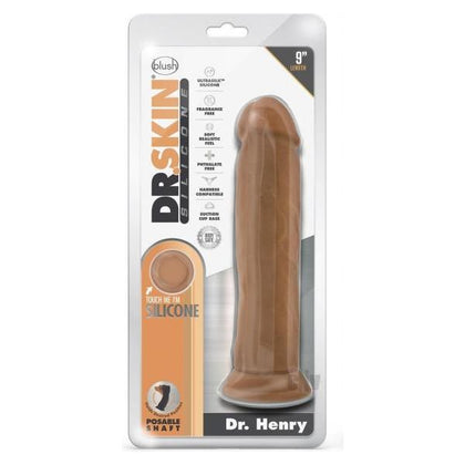 Dr. Skin Dr. Henry Dildo With Suction Cup Silicone 9 In. Mocha