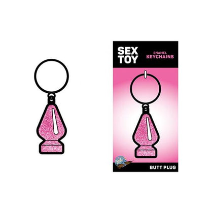 Sex Toy Keychain Pink Glitter Butt Plug