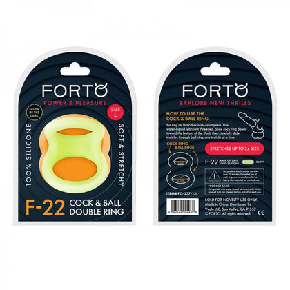 Forto F-22: Double Ring Liquid Silicone 57.5/60 Mm Glow-in-the-dark