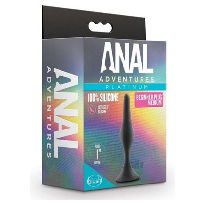 Anal Adventures Platinum Silicone Beginner Plug Medium Black