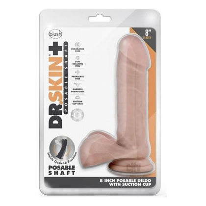 Dr. Skin Plus Posable Dildo With Balls 8 In. Vanilla