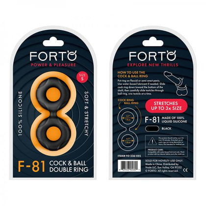 Forto F-81: Double Ring Liquid Silicone 44 Mm Black