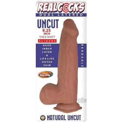 Realcocks Dual Layered Uncut Slider Thick Shaft 9.25 In. Brown