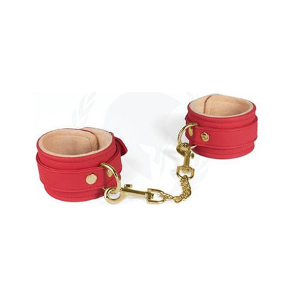 Spartacus Red Pu Wrist Cuffs With Plush Lining