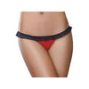 Dg Stretch Mesh Panty With Lace Ruffle Trim And Open-back Heart Detail Red/black M