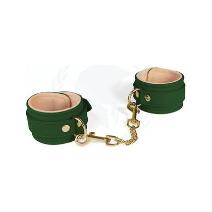 Spartacus Green Pu Wrist Cuffs With Plush Lining