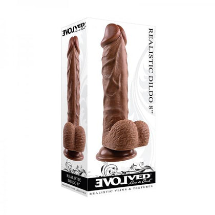 Evolved Realistic Dildo With Balls 8 In. Dark