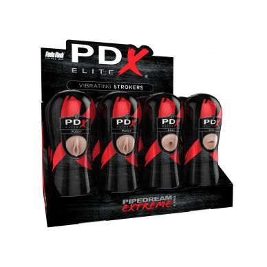 Pdx Elite Vibrating Pussy Mouth Ass Stroker Display Of 12