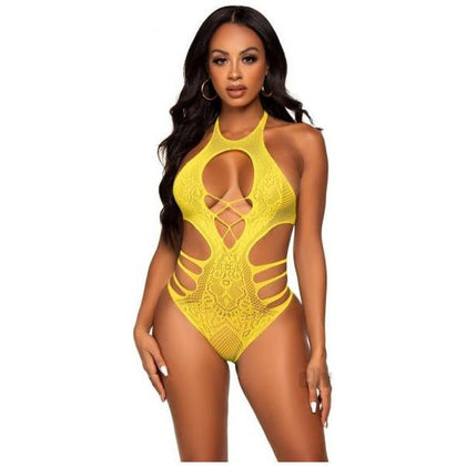 Seamless Lace Strappy Bodysuit Os Ylw