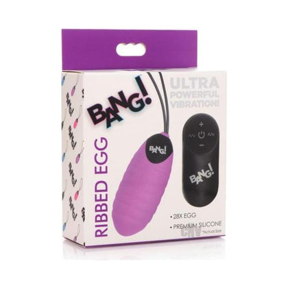 Bang 28x Ribbed Silicone Egg Purple