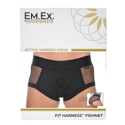 Em Ex Fit Harness Fishnet 2xlg Black