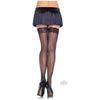 Sheer Stocking Back Seam Lace Os Black