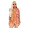 Zig Zag Rainbow Net Sleeve Mini Dress Os