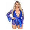 Floral Lace Teddy Thong Robe Tie Sm Ryl