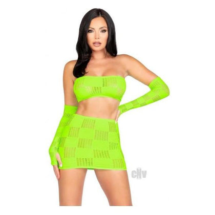 Checkerboard Bandeau Skirt Warmer Os Grn