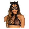 Vegan Leather Studded Cat Mask Os Blk