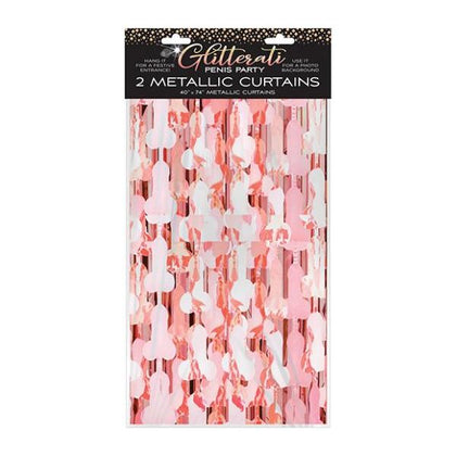 Glitterati Penis Foil Curtain Set Of 2