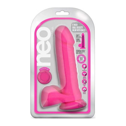 Neo Dual Density Dildo 8` Neon Pink