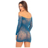 Rene Rofe Open Season Off Shoulder Dress Teal M/L
