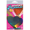 Pastease Hologram Heart Silver Pasties O/S