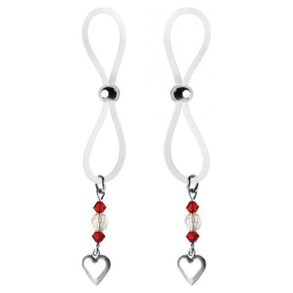 Bijoux De Nip Nipple Halos Heart Charm Red, Clear