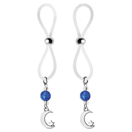 Bijoux De Nip Nipple Halos Moon & Star Charm Blue Clear