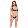 Rene Rofe Treasure Trove Peek A Boo Bra & G-string Black M/l