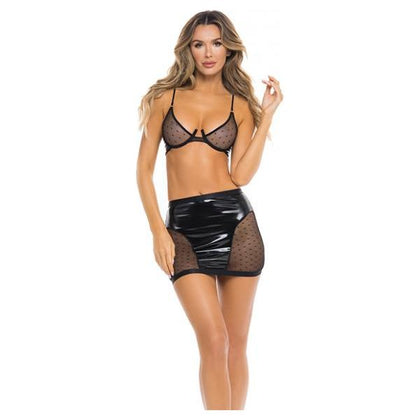 Rene Rofe Just Please Me Bra & Skirt Black M/l