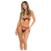 Rene Rofe I Like It Rough Harness & Strappy G-string Burgundy S/m