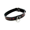 Plesur Pvc Collar W/hearts - Black/red